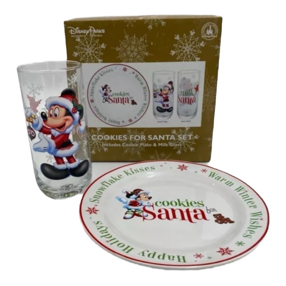 Disney Parks Mickey & Minnie Christmas Cookies for Santa Set